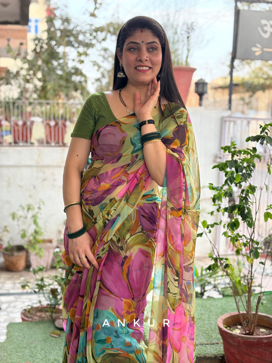 Modern Art Design Five Flower Print