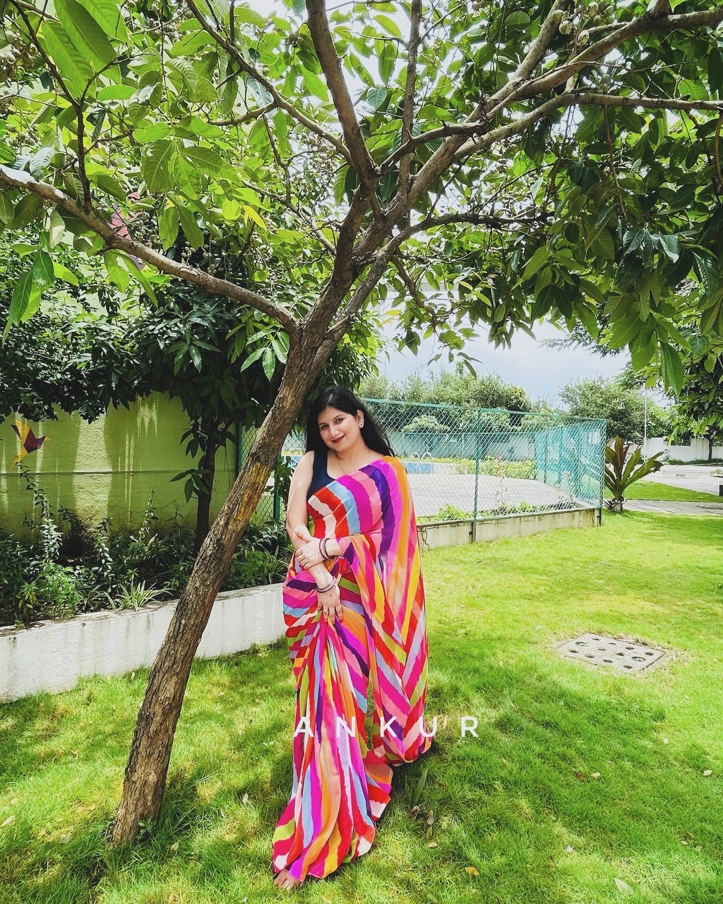 Multi colour Lehriya latika