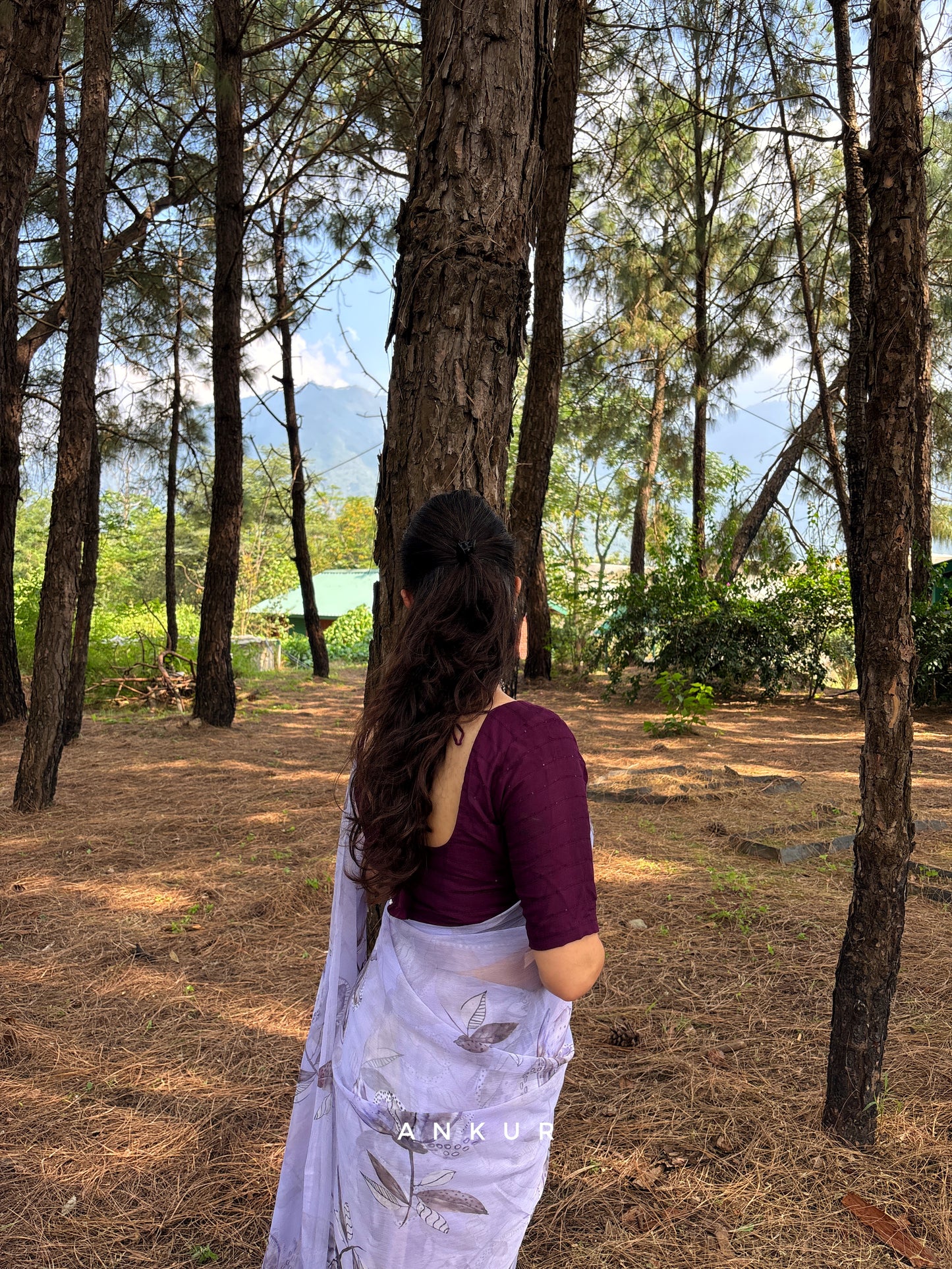 Lavender Sketch Vintage Isha Chiffon