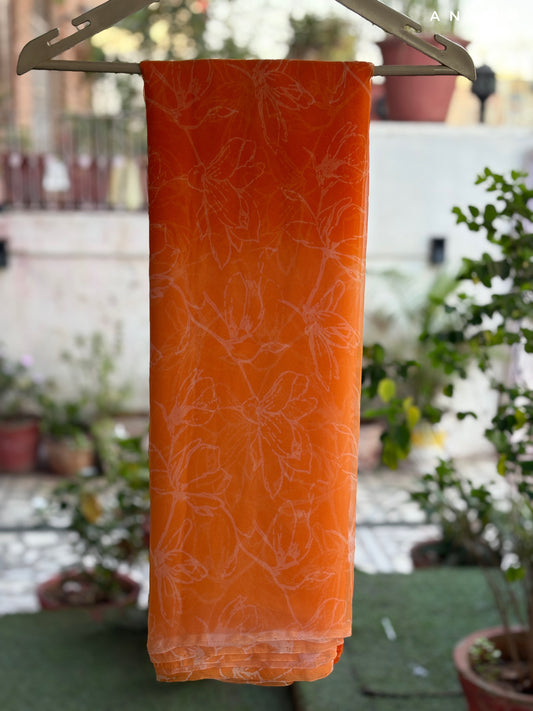 Vivid Orange Double Shaded Rajwadi