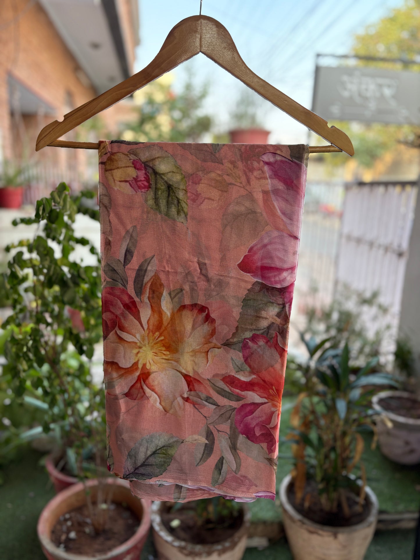 Peach Flower Isha Pure Chiffon