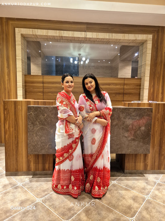 Faganiya Saree with Gotta patti border