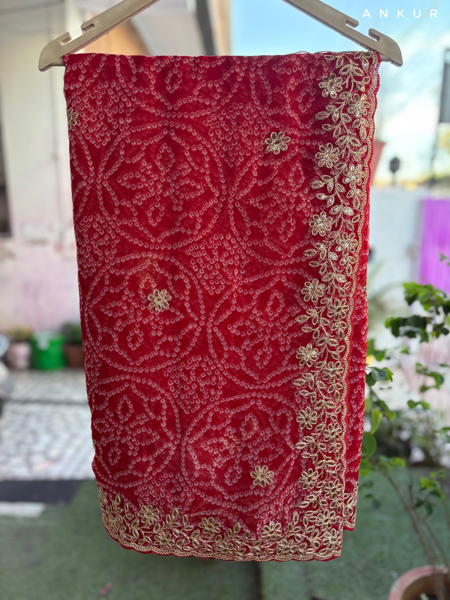 Raspberry Red Nagina Work