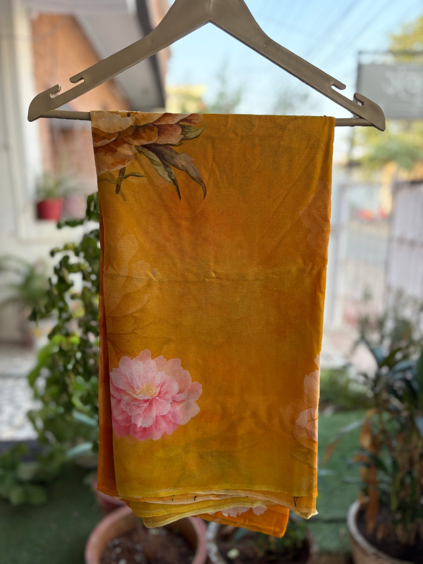 Light Yellow to Dark Shaded Isha Pure Chiffon