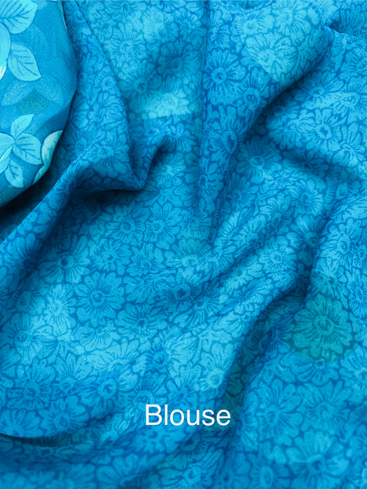 Bubbly Blue Latika Saree