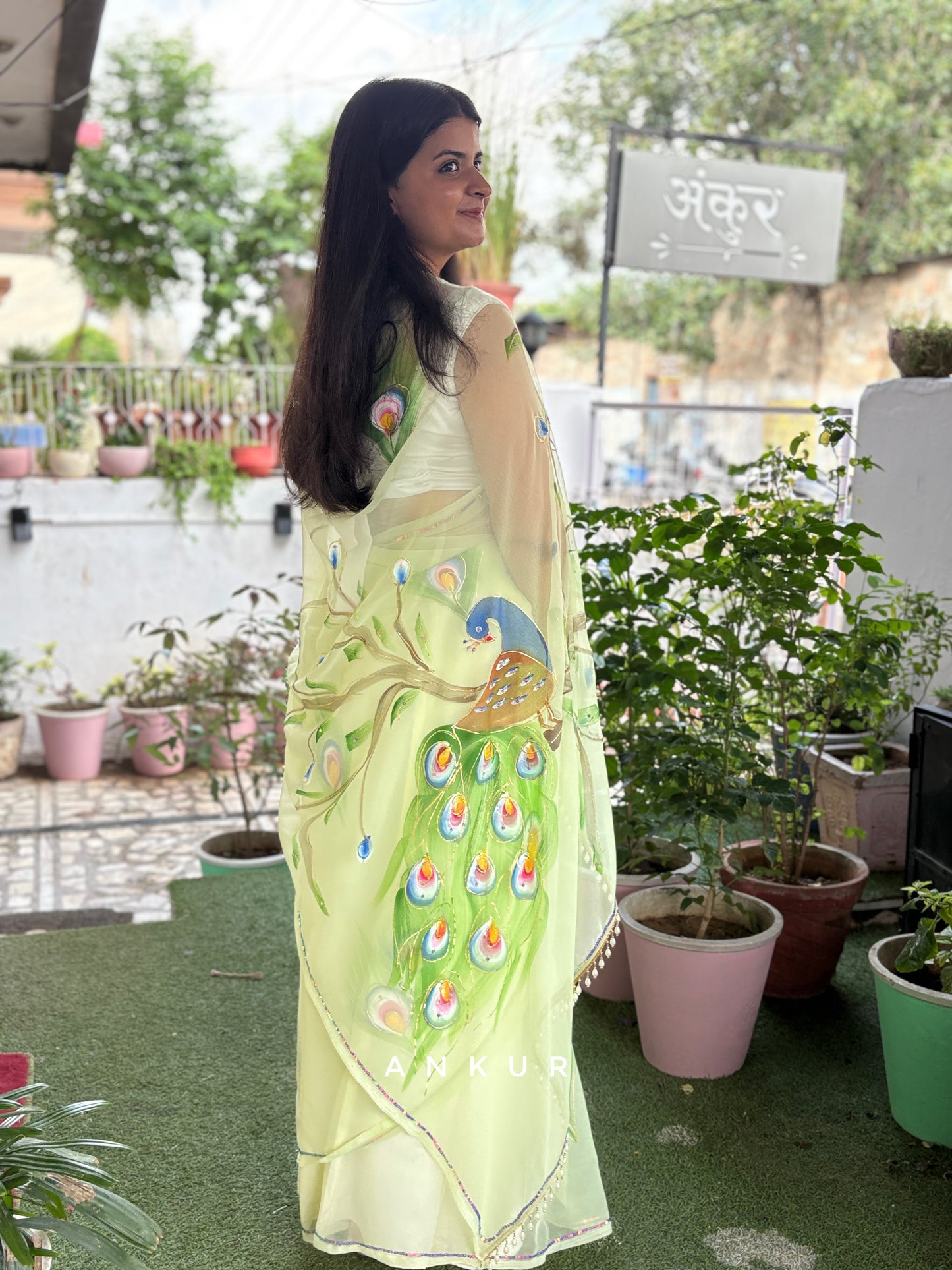 Pista Green Peacock Brush Paint