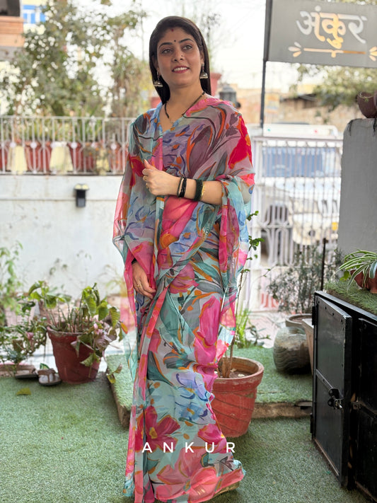 Modern Art Design three Flower Print