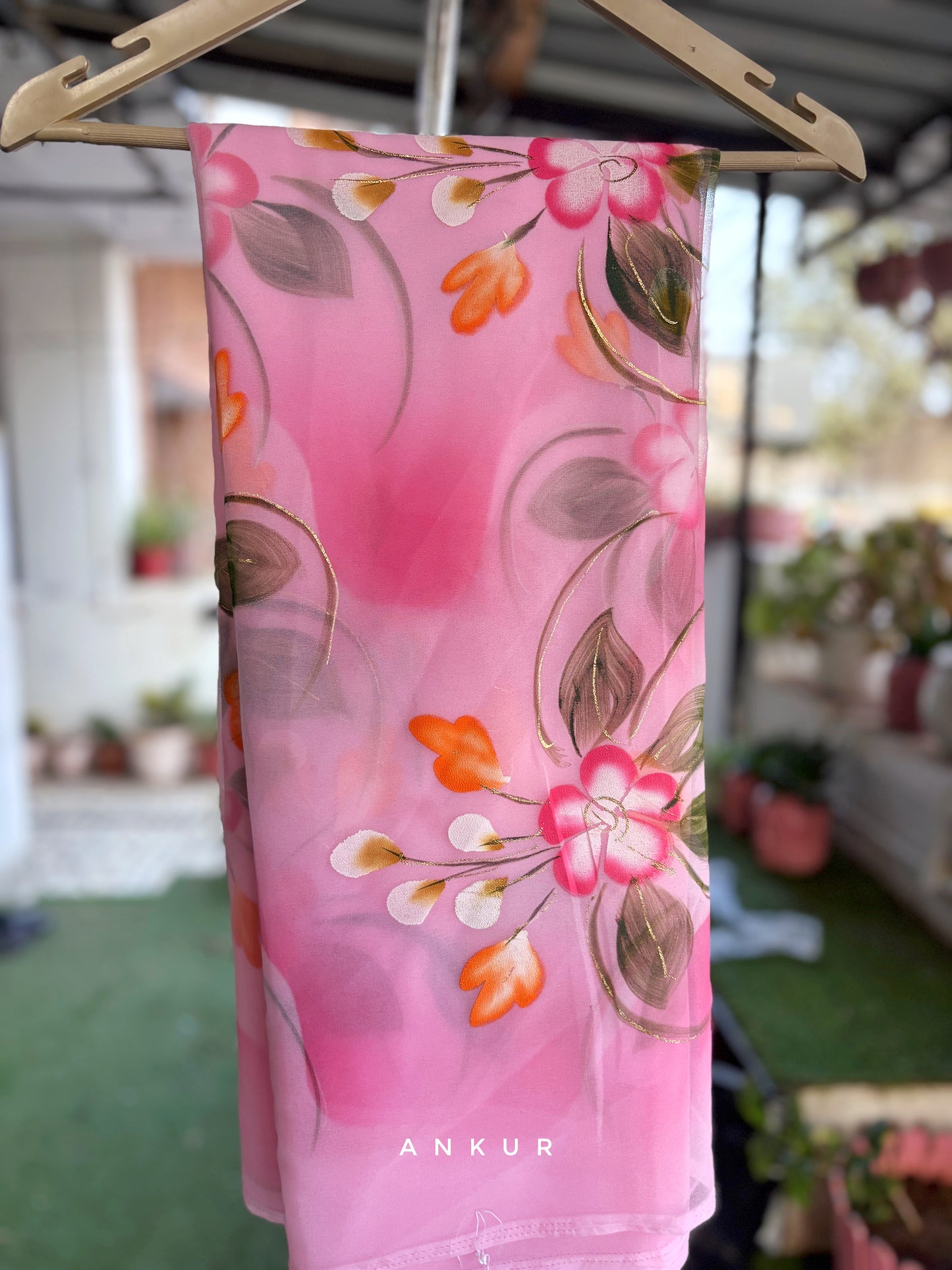 Fresh Pink Flower Brush Paint
