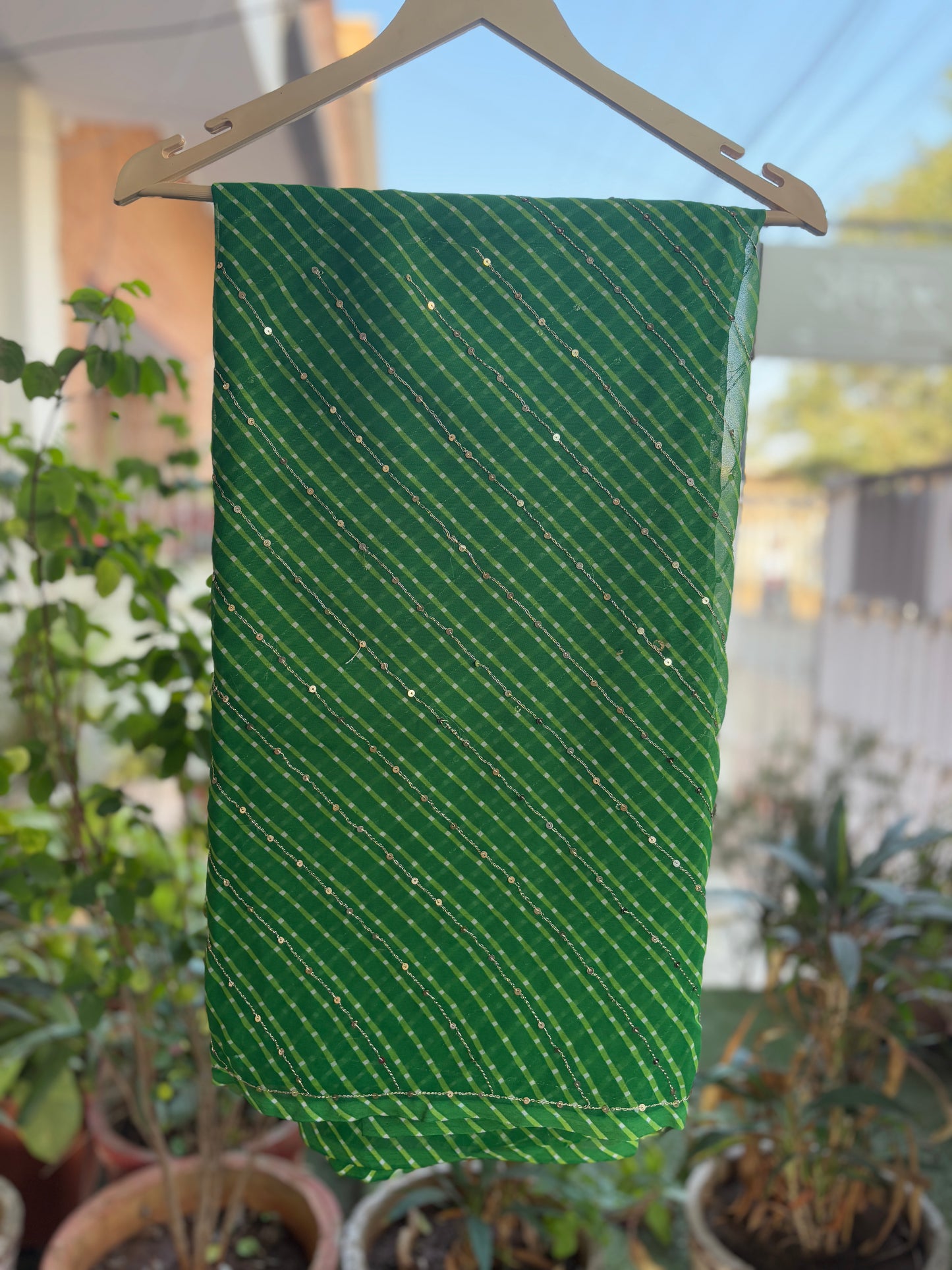 Green Mothda with ZARI WORK