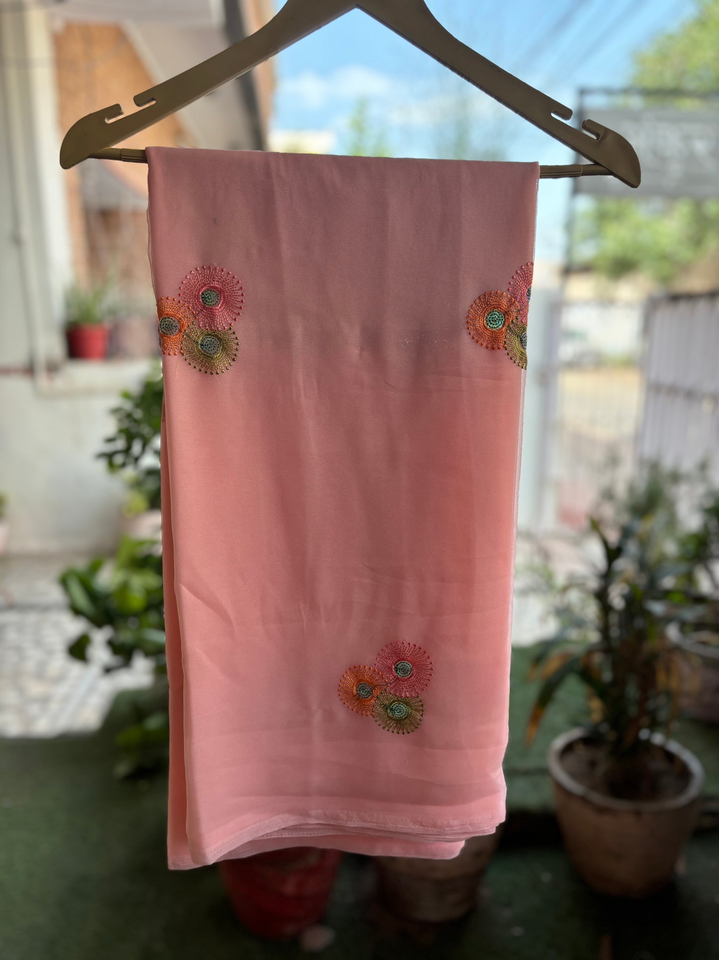 Peach Pink Multi Colour Anvi