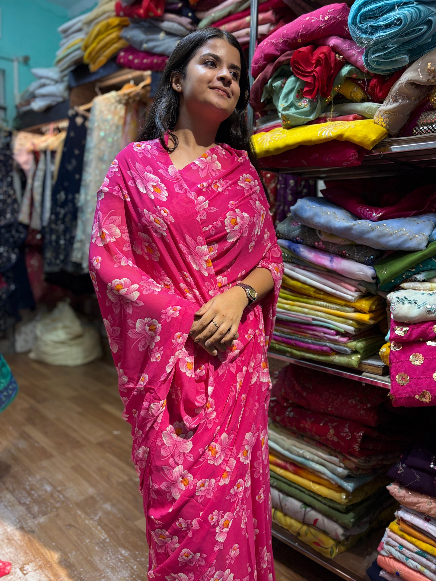 Pink gulabi Latika Saree