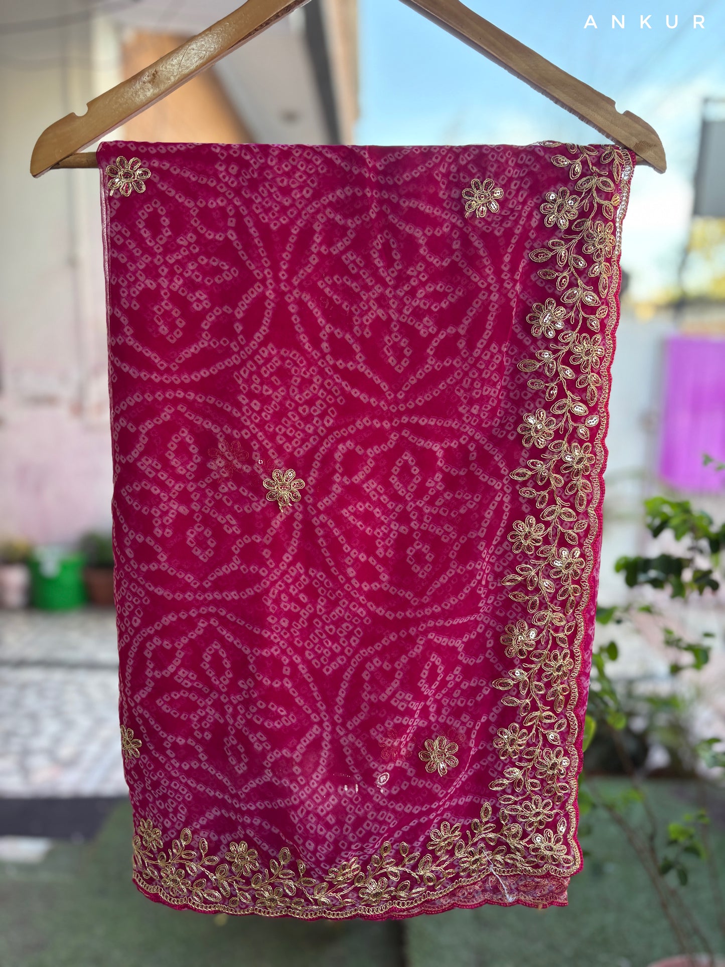 French Rose Rani Nagina Work