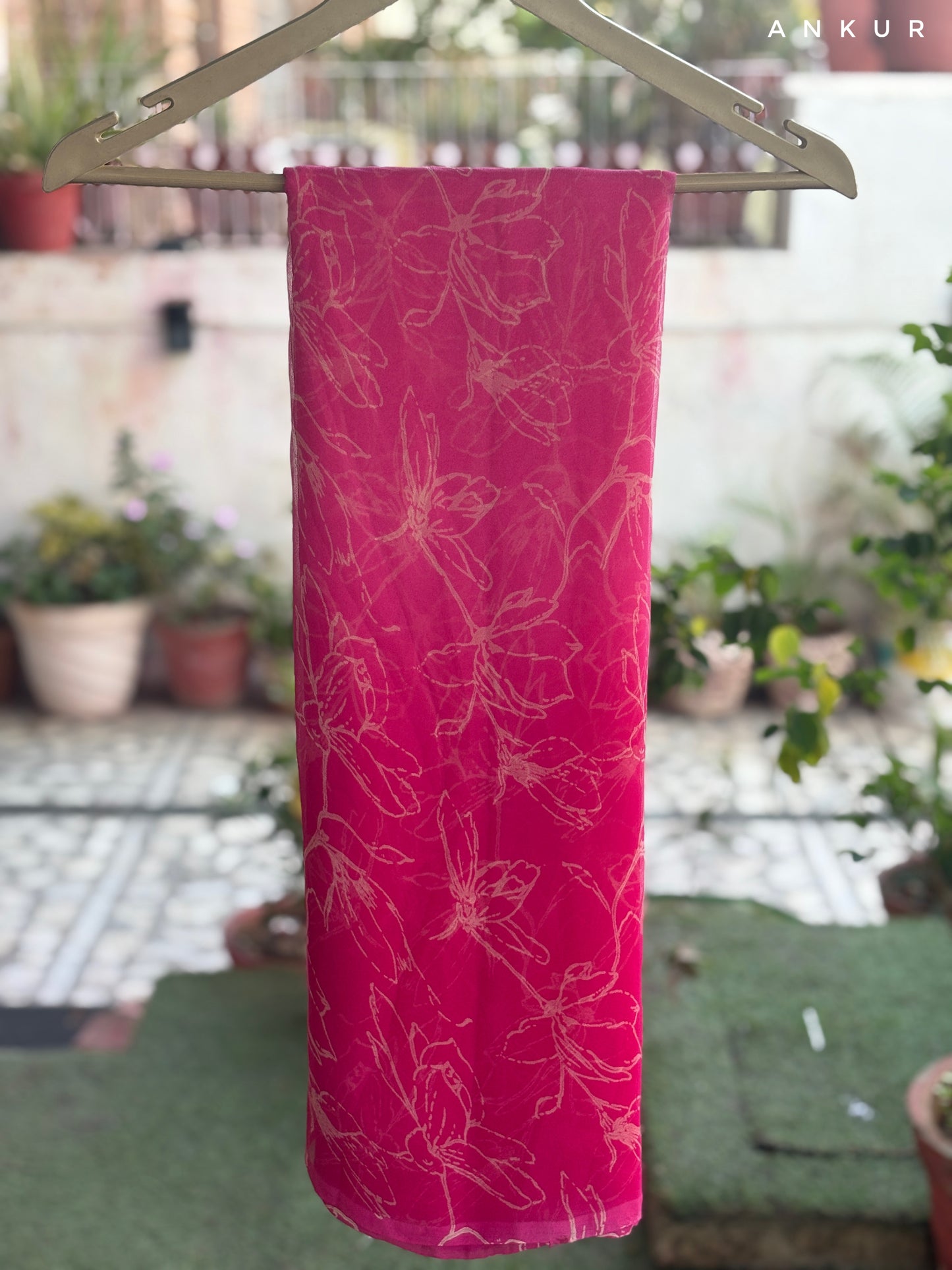 Flamingo Pink Double Shaded Rajwadi
