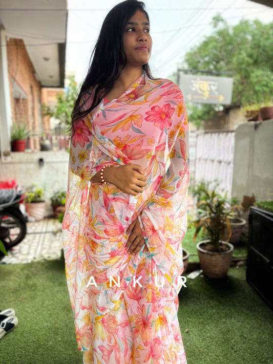 Water art design five Flower Print