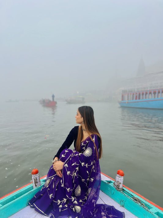 Purple in Jaal work Anvi