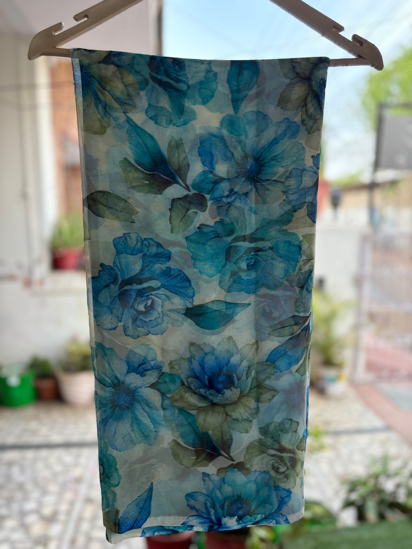 Blue Tunerose Flower Print