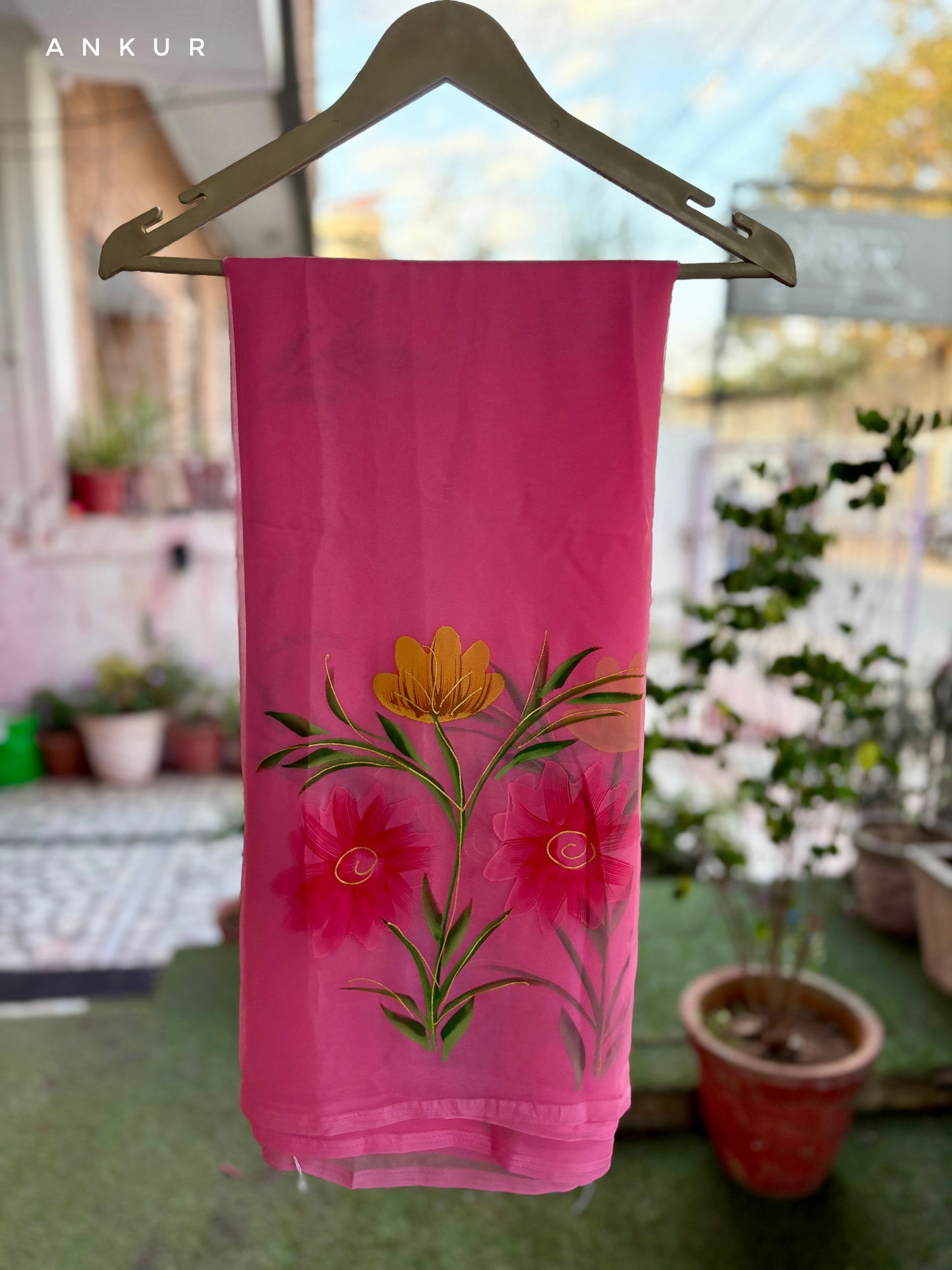 Pink Brush Paint Lily