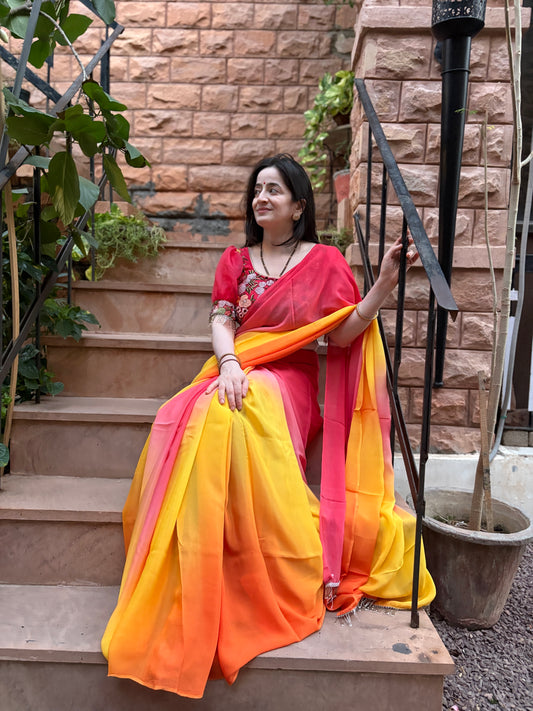 The Last Sunset Shaded saree