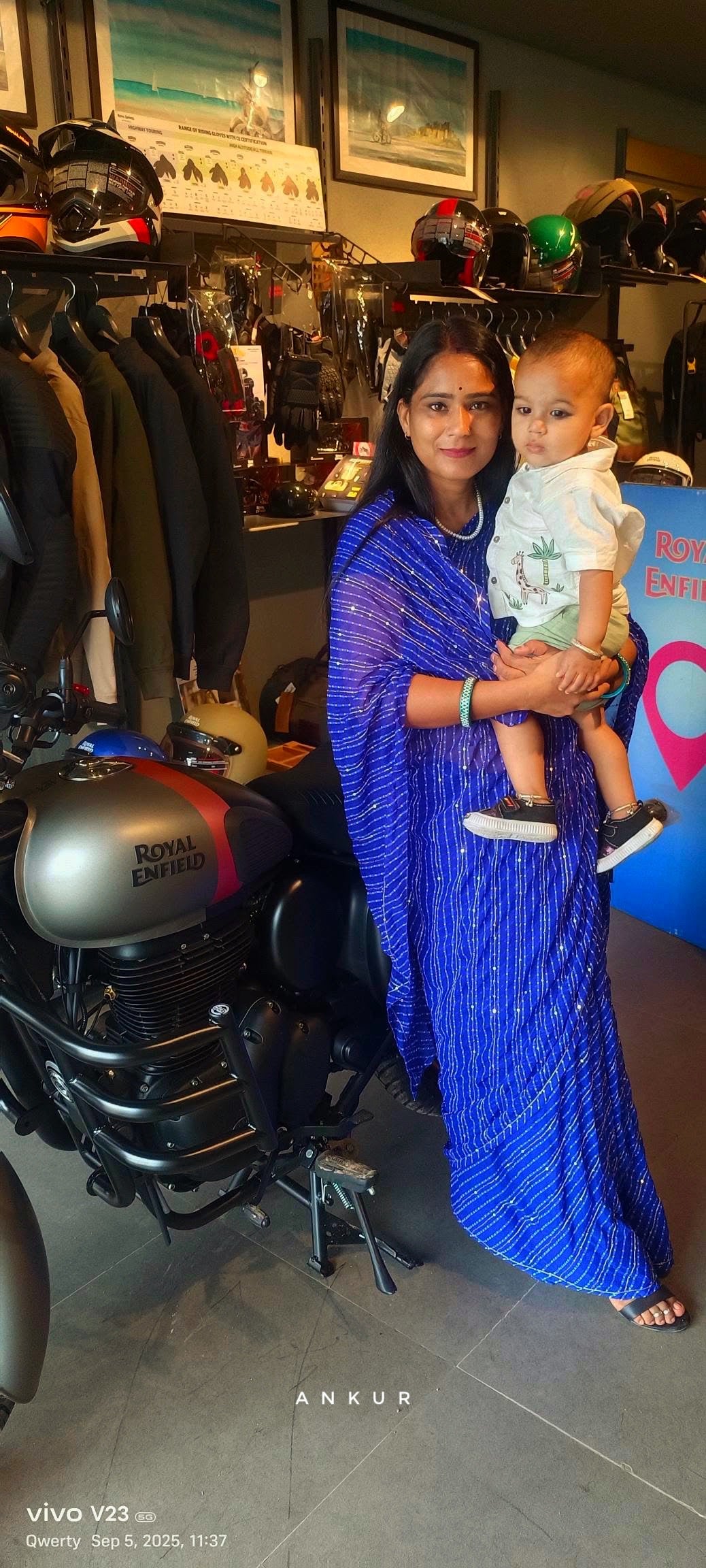 Blue Mothda with ZARI WORK