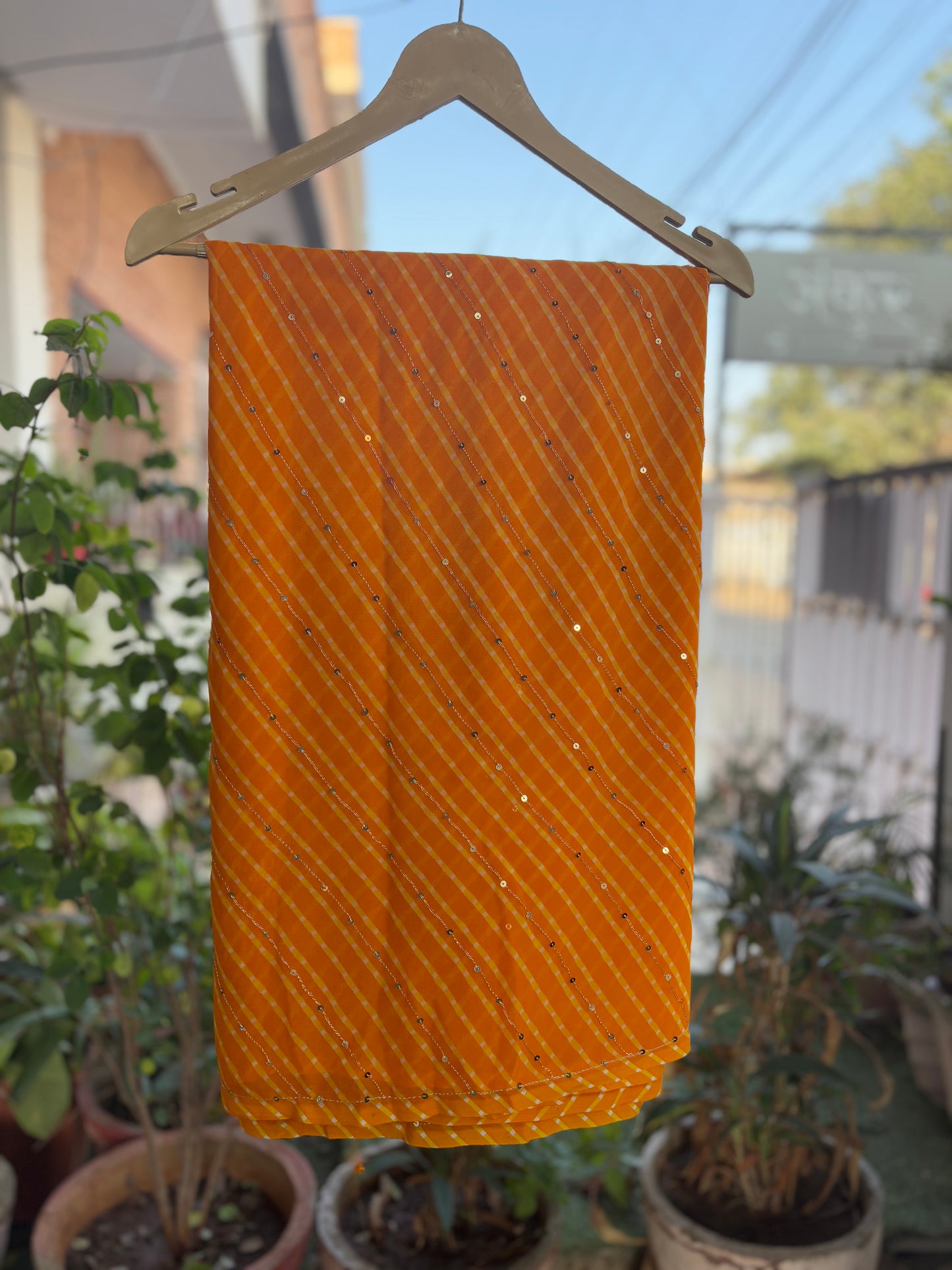 Mango Yellow Mothda with ZARI WORK