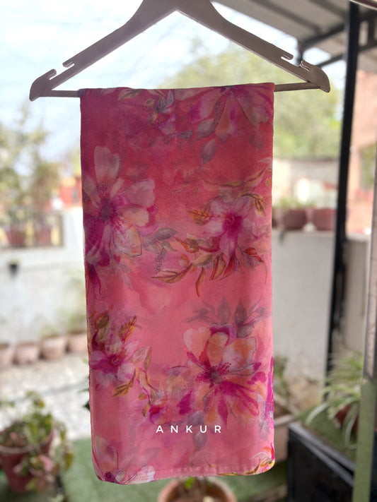 Double shaded Red Flower Print