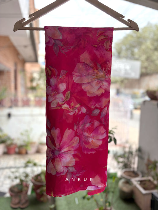 Double shaded Gulabi Flower Print