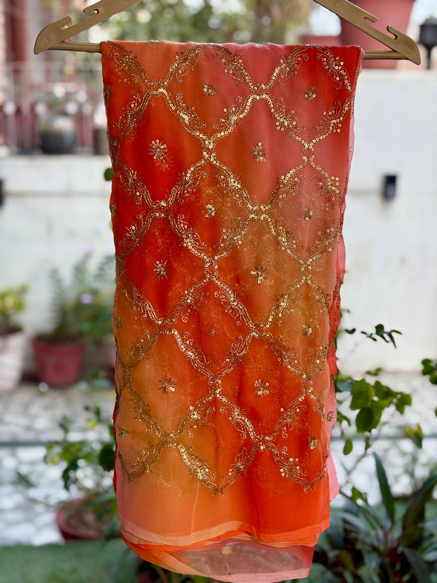 Peach and Orange Shaded Yamini