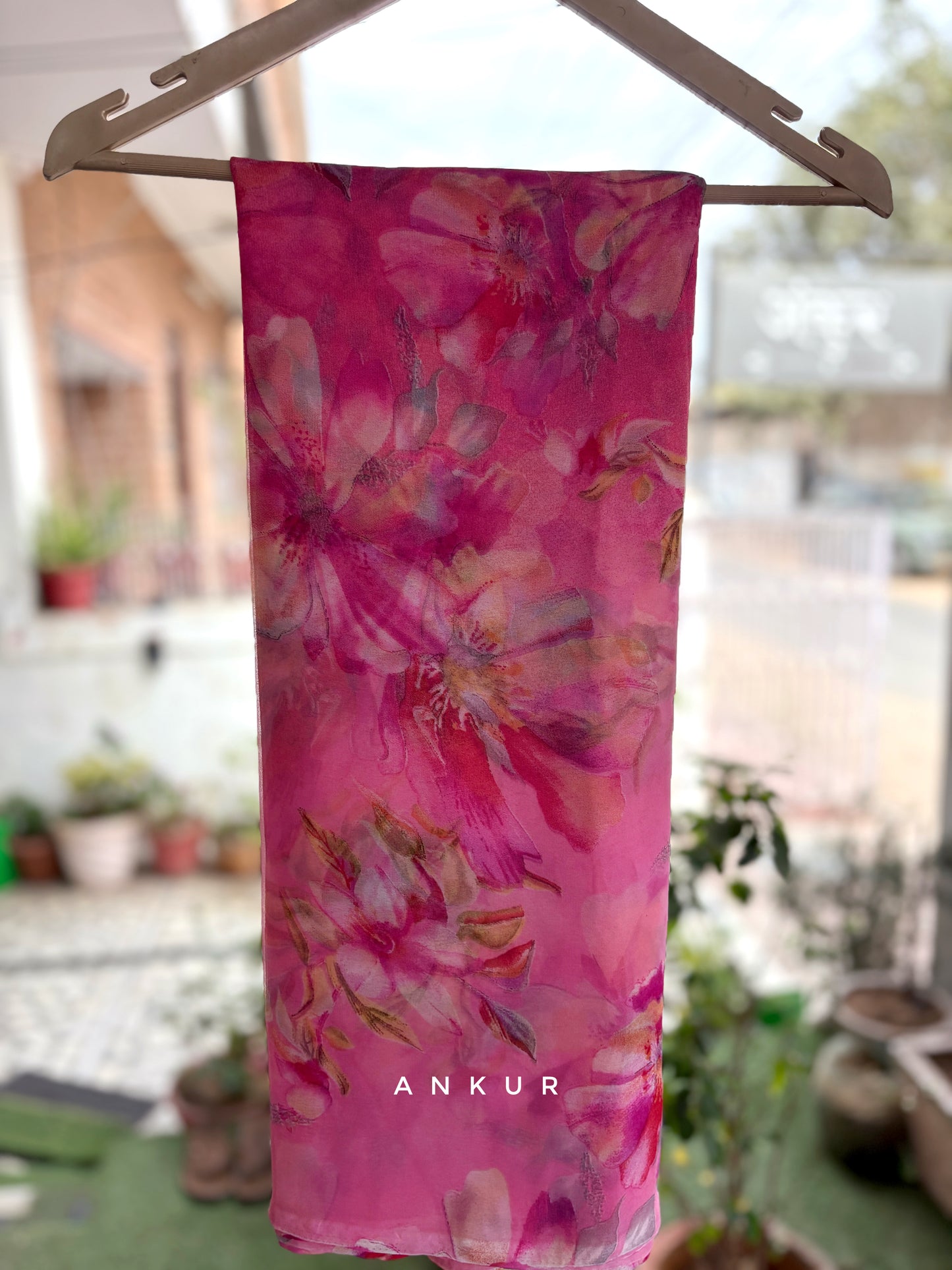 Double shaded Gulabi Flower Print