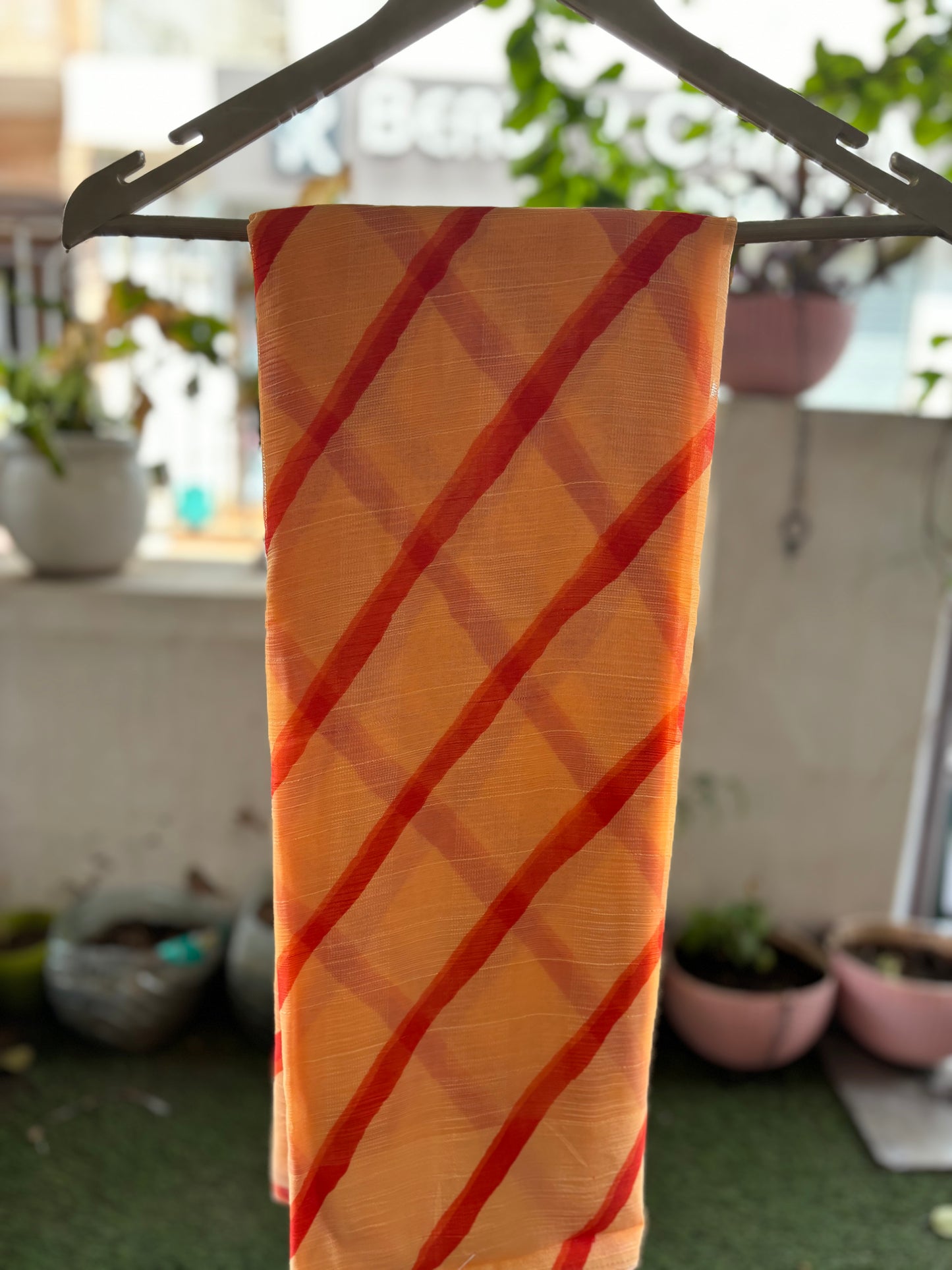 Peach orange Lehriya