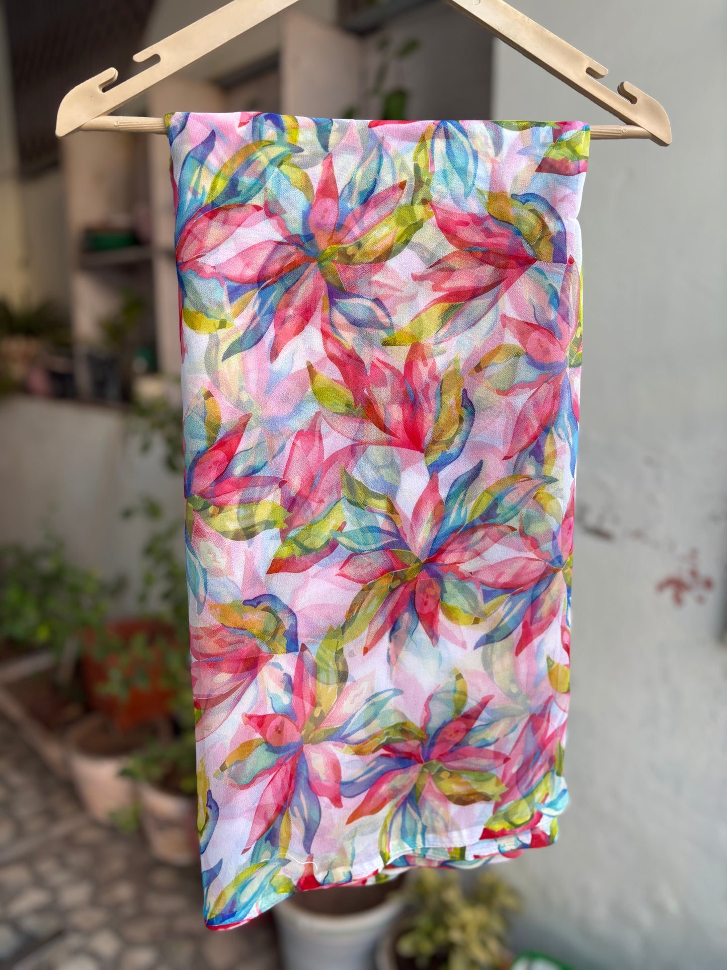 Cool White multi Flower Print