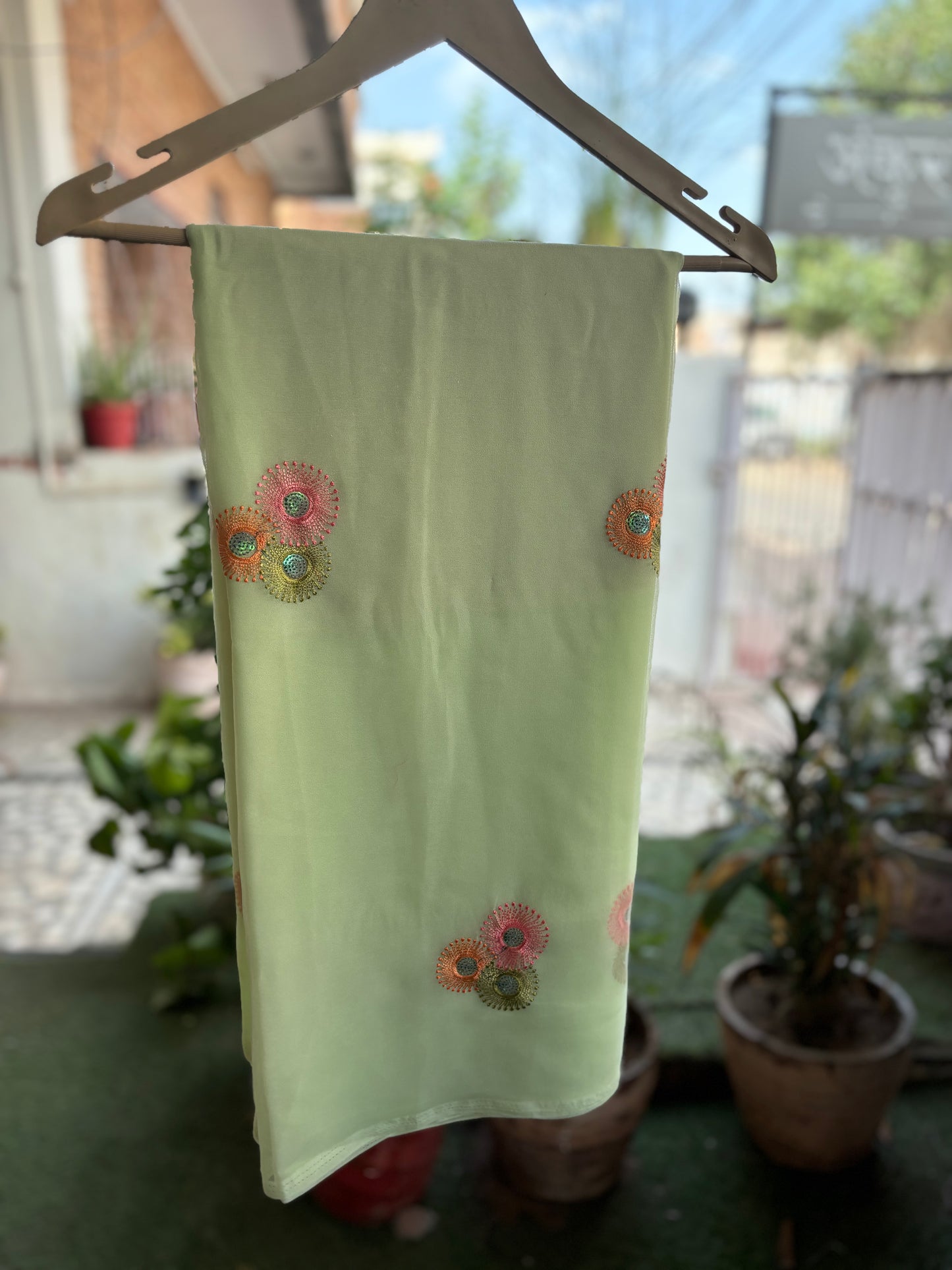 Pista Green Multi Colour Anvi