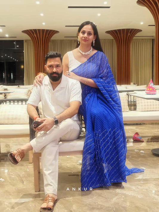 Blue Mothda with ZARI WORK