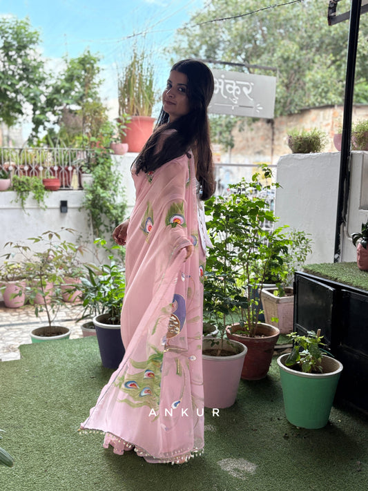 Onion Pink Peacock Brush Paint