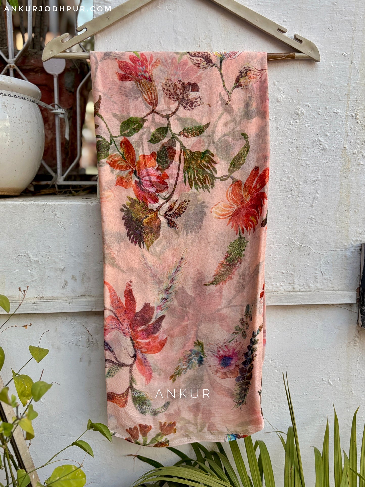 Blush Meadow Bloom Isha Pure Chiffon