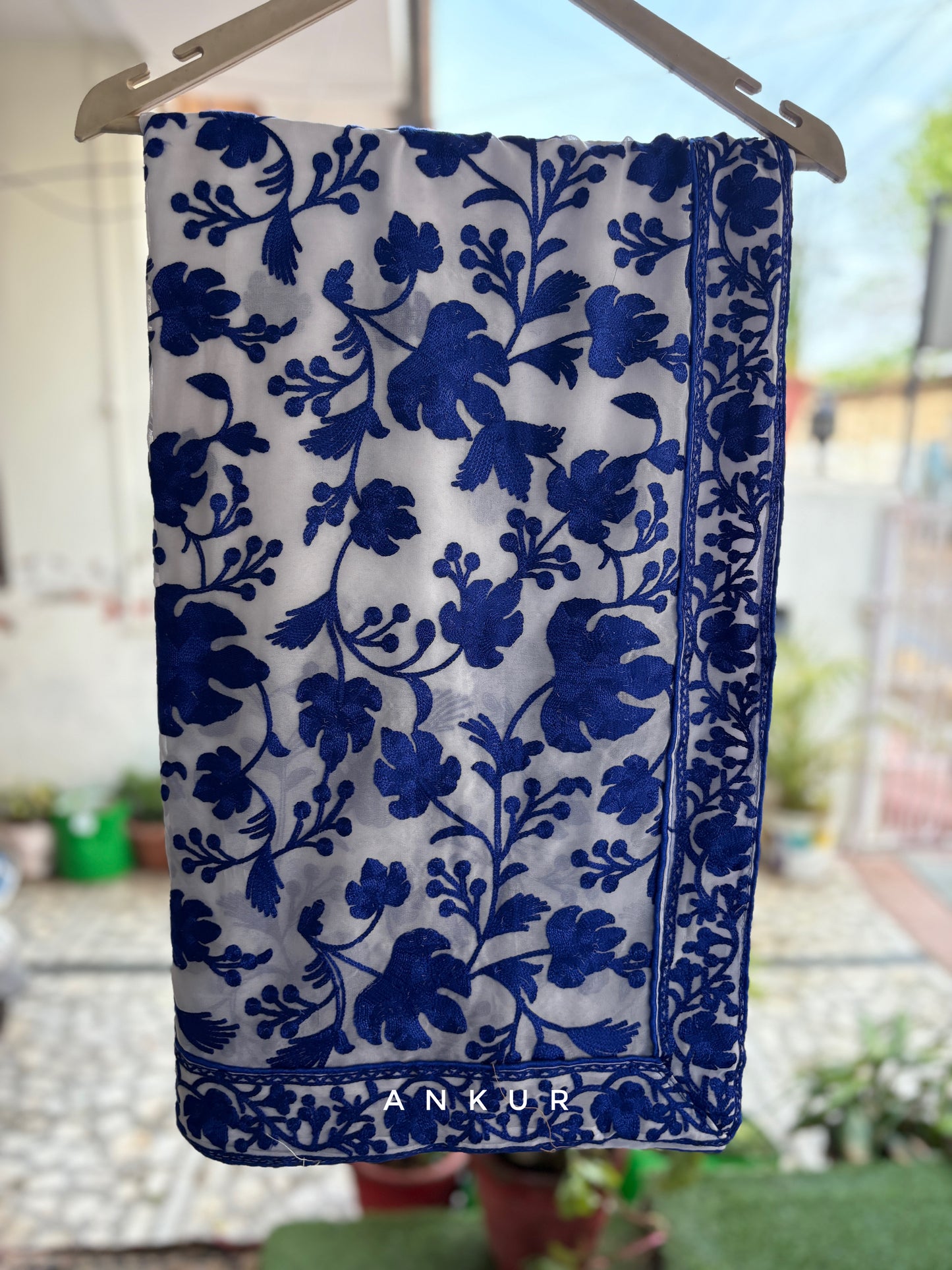 Royal Blue Kashmiri Ari work
