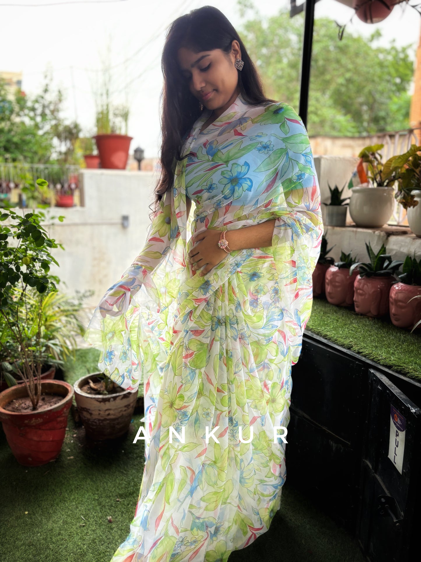 Water art design two Flower Print