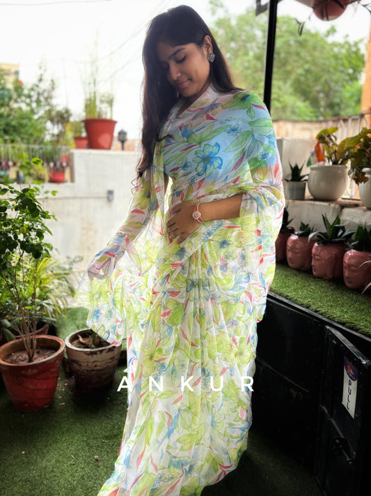 Water art design two Flower Print