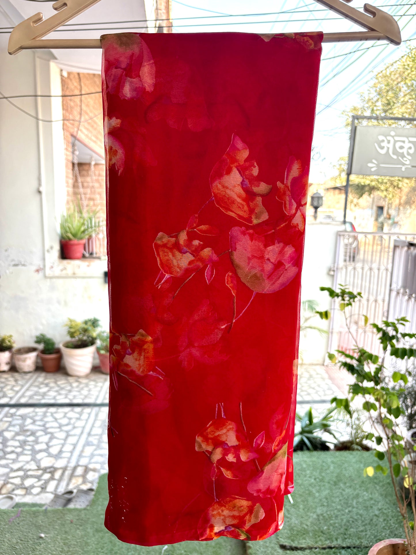 Red new art Flower Print