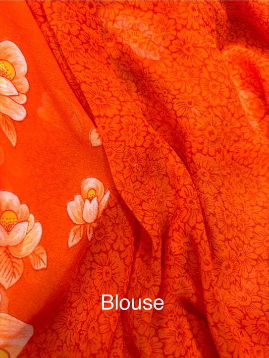 Juicy Orange Latika Saree
