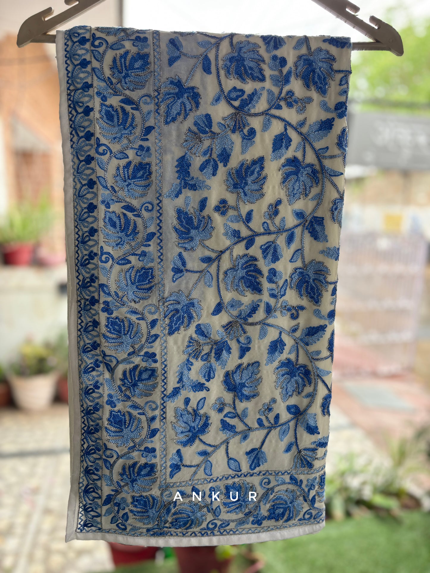 Persian Blue Kashmiri Ari work