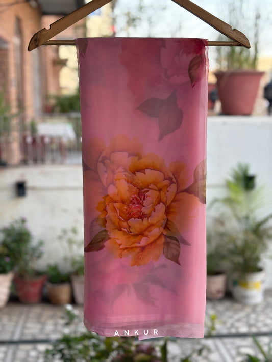 Gulabi Double Colour Flower Print