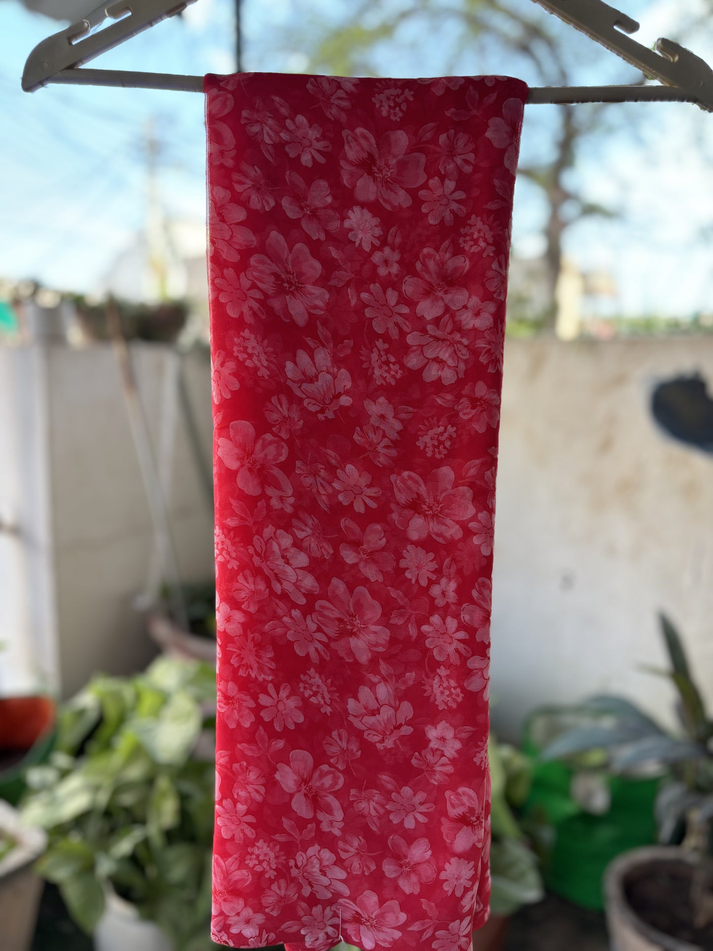 Bubble red tiddly Flower Print