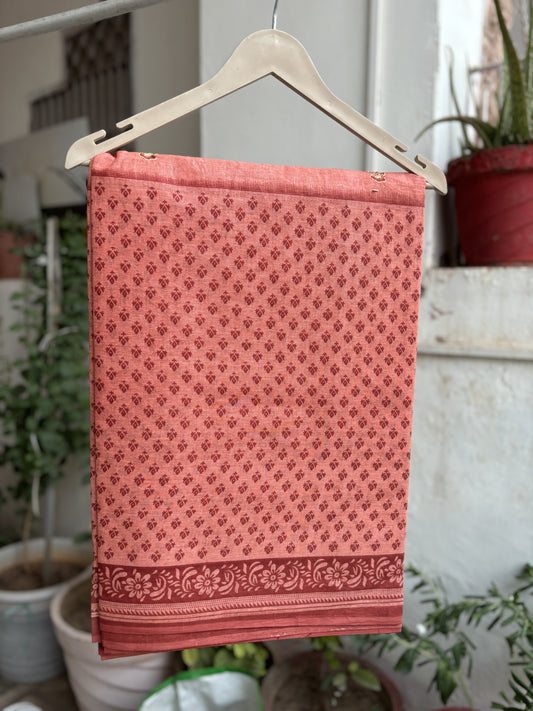 Copper tone Cotton saree