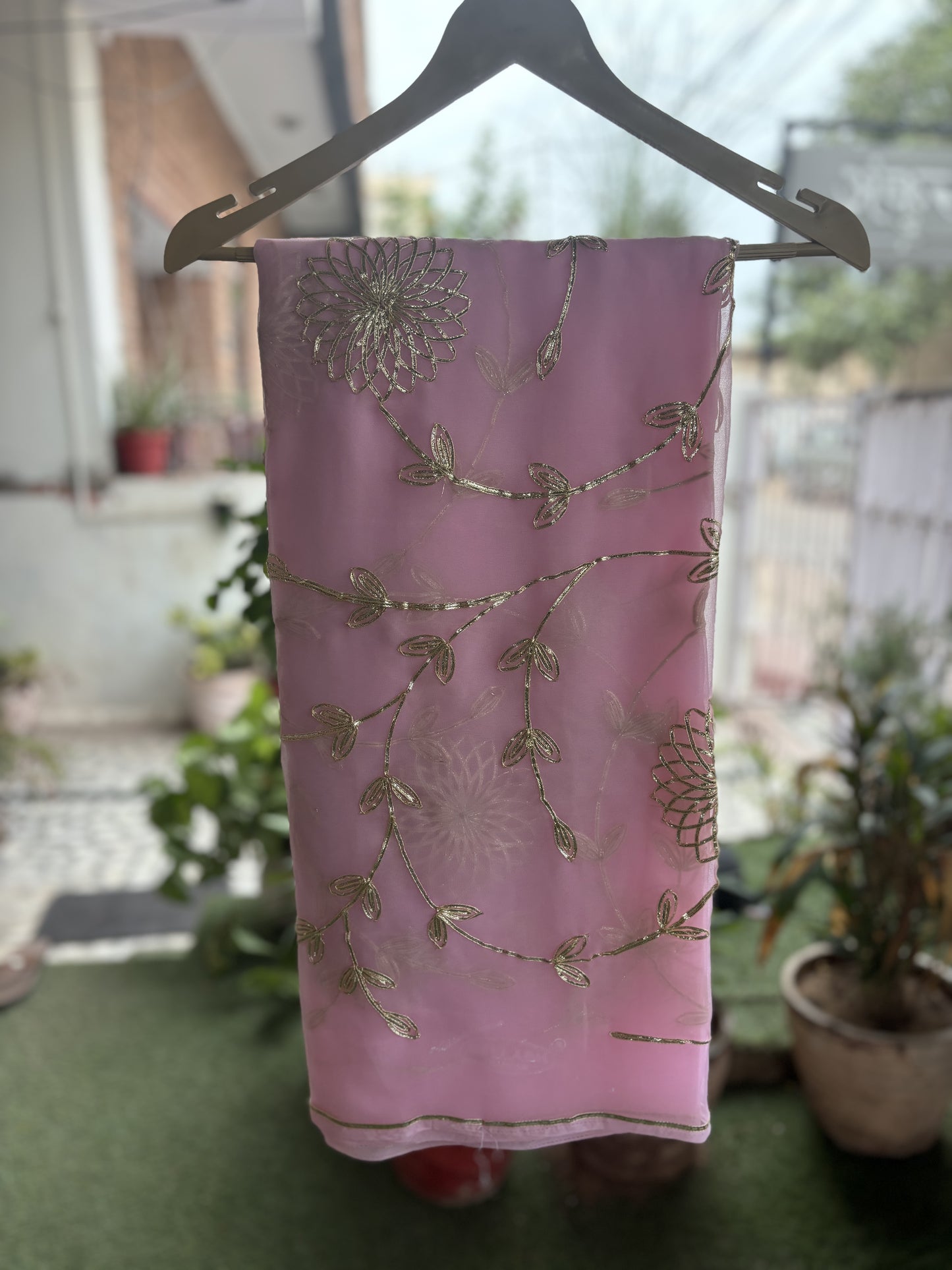 Fresh Pink in Jaal work Anvi
