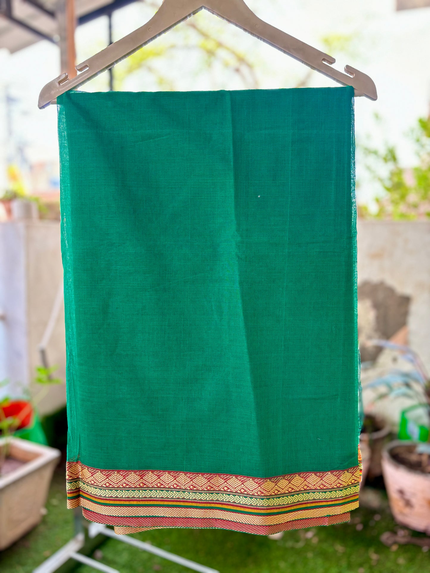 Green South Cotton with border