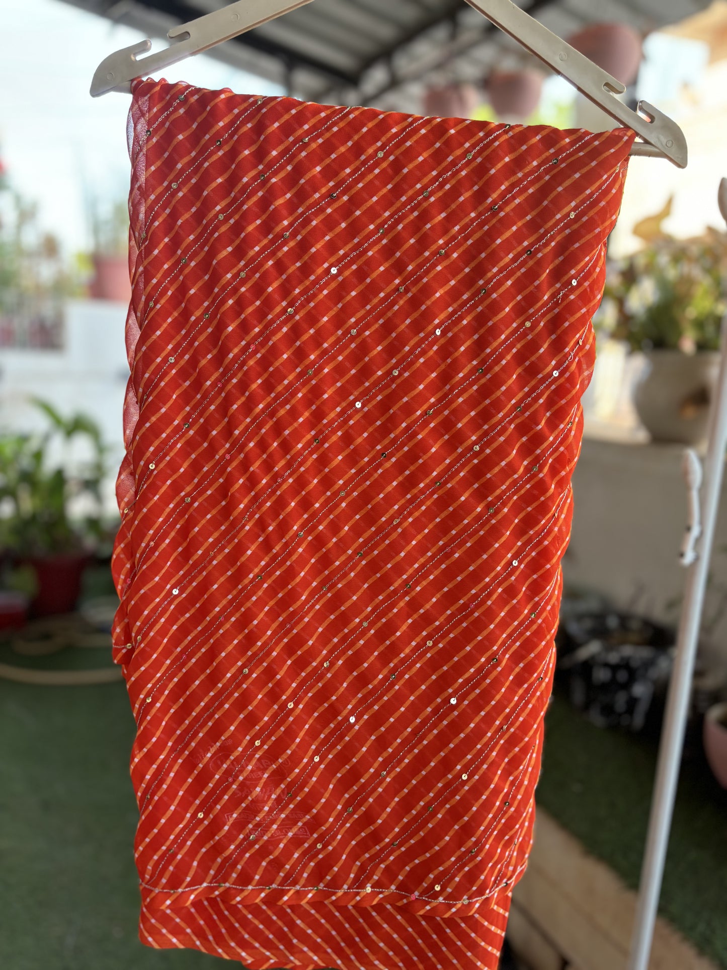Orange mothda Zari Work