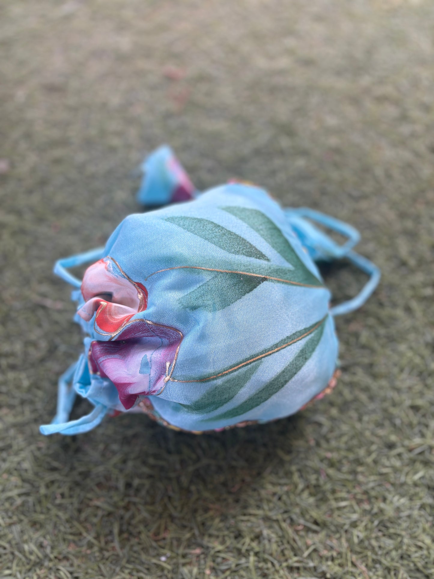Blue with Pink Rajputi Poshak
