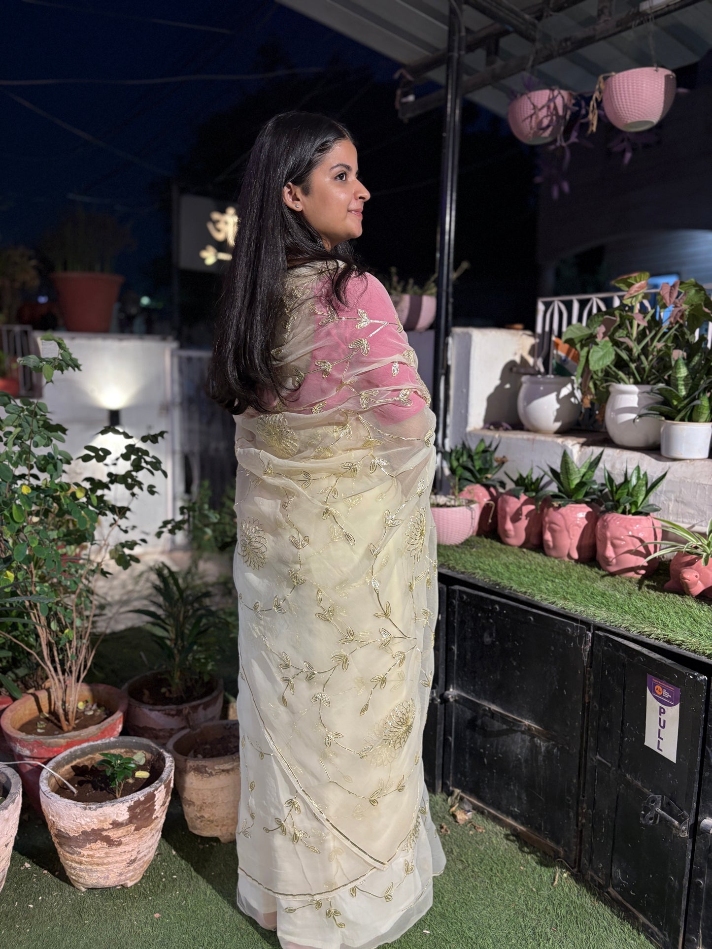 Soft cream in Jaal work Anvi