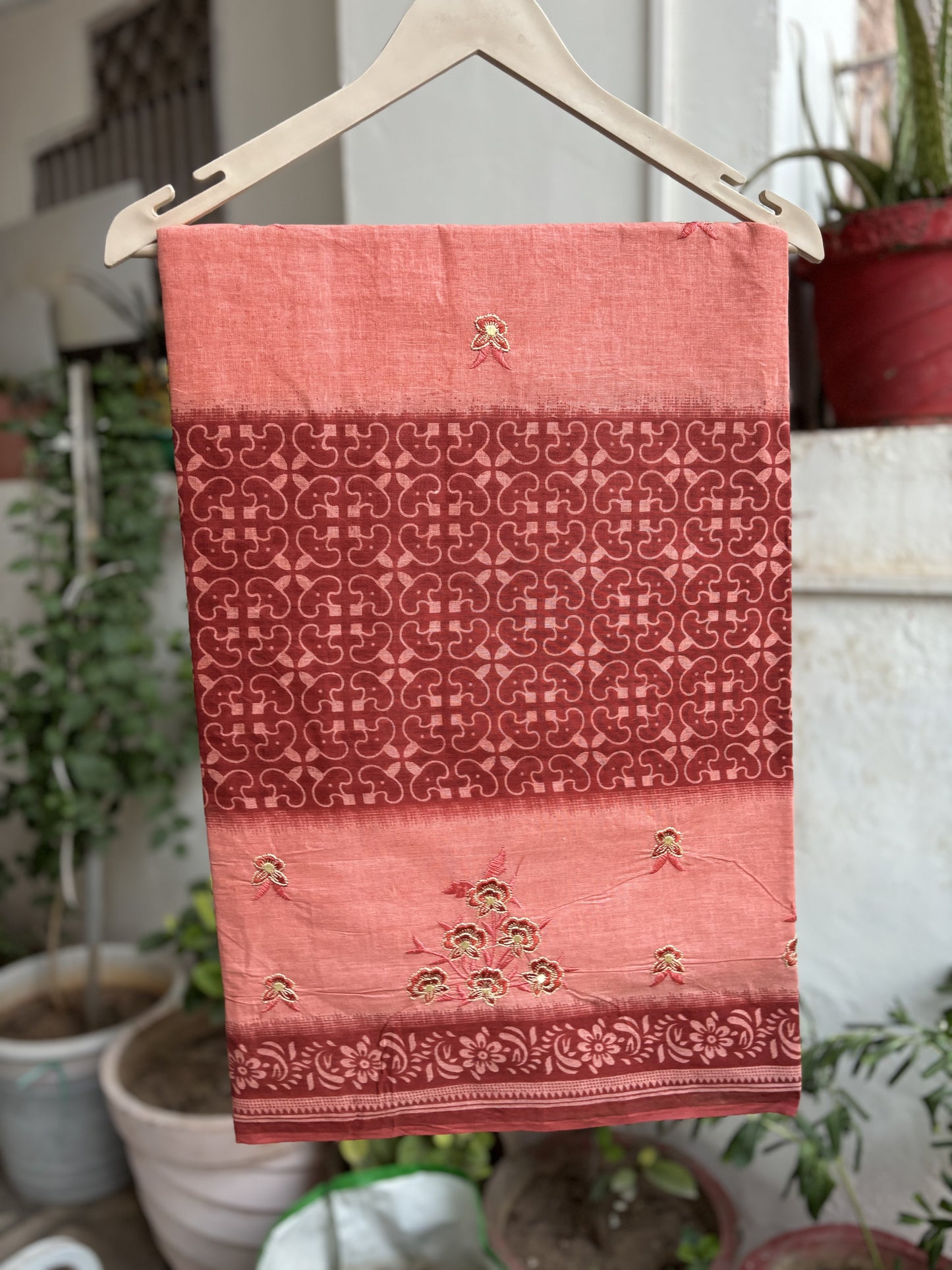 Copper tone Cotton saree