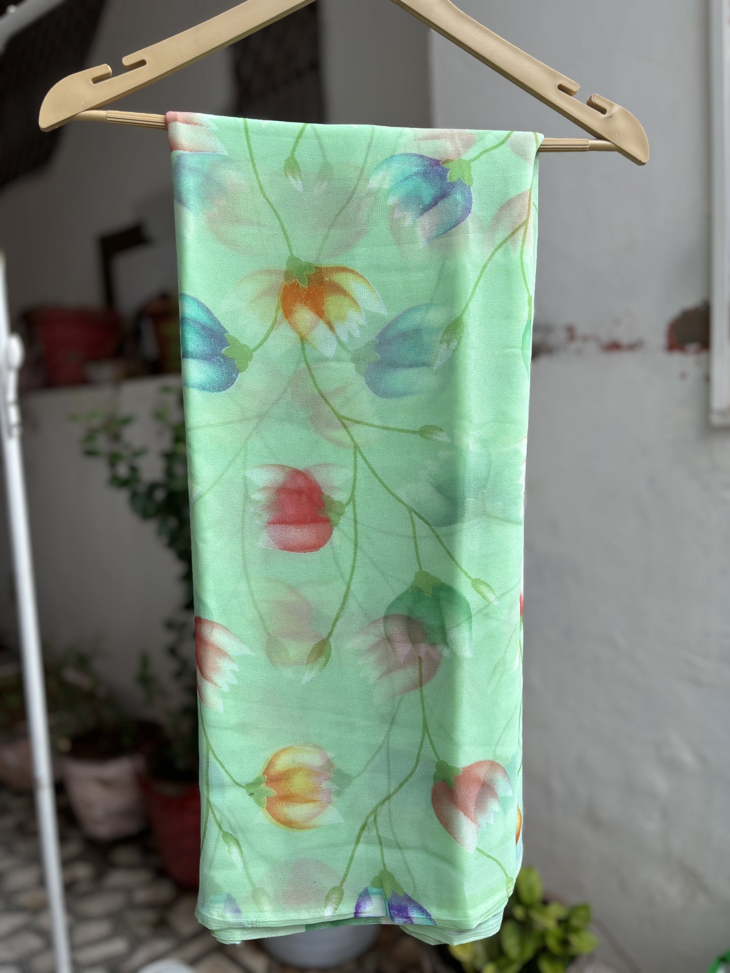 Mint Green Tulip Flower Print